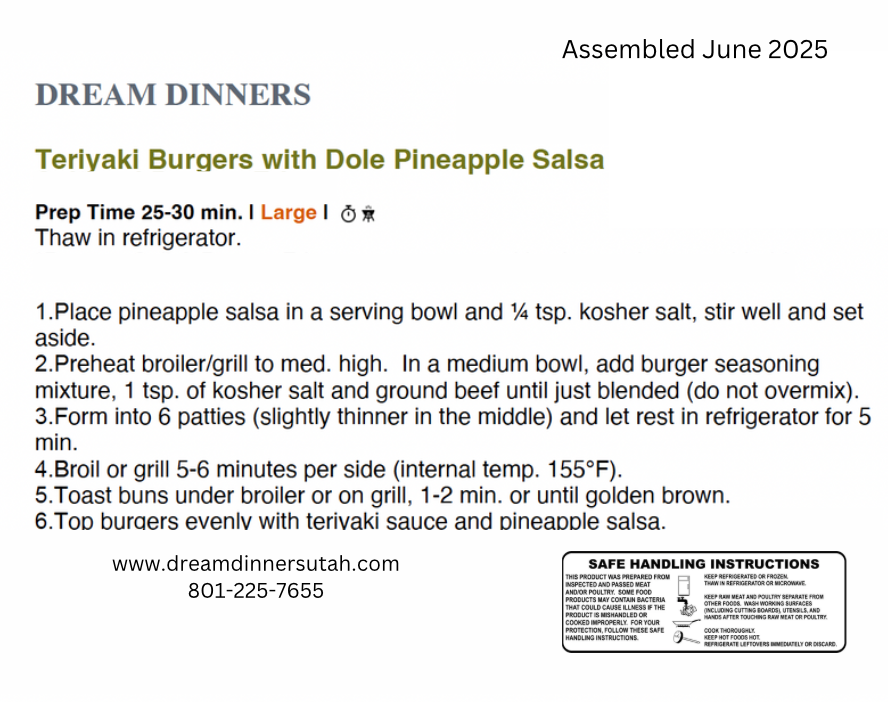 Teriyaki Burgers w/ Dole Pineapple Salsa - LARGE