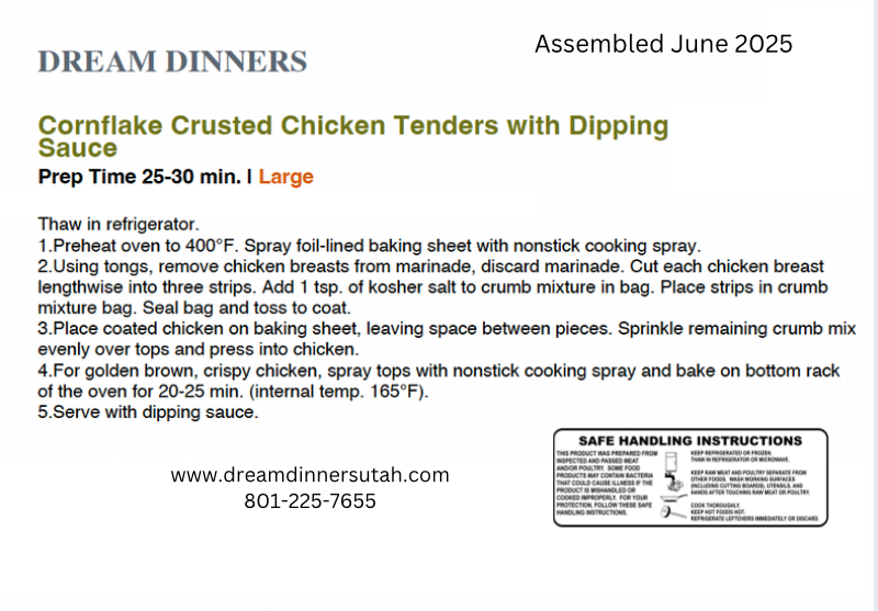 Cornflake Crusted Chicken Tenders + SIDE - LARGE