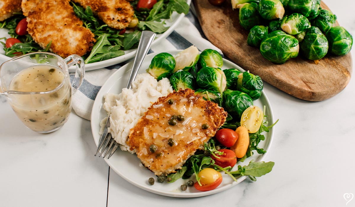 Pork Chop Milanese with Creamy Herbed Peas - LARGE