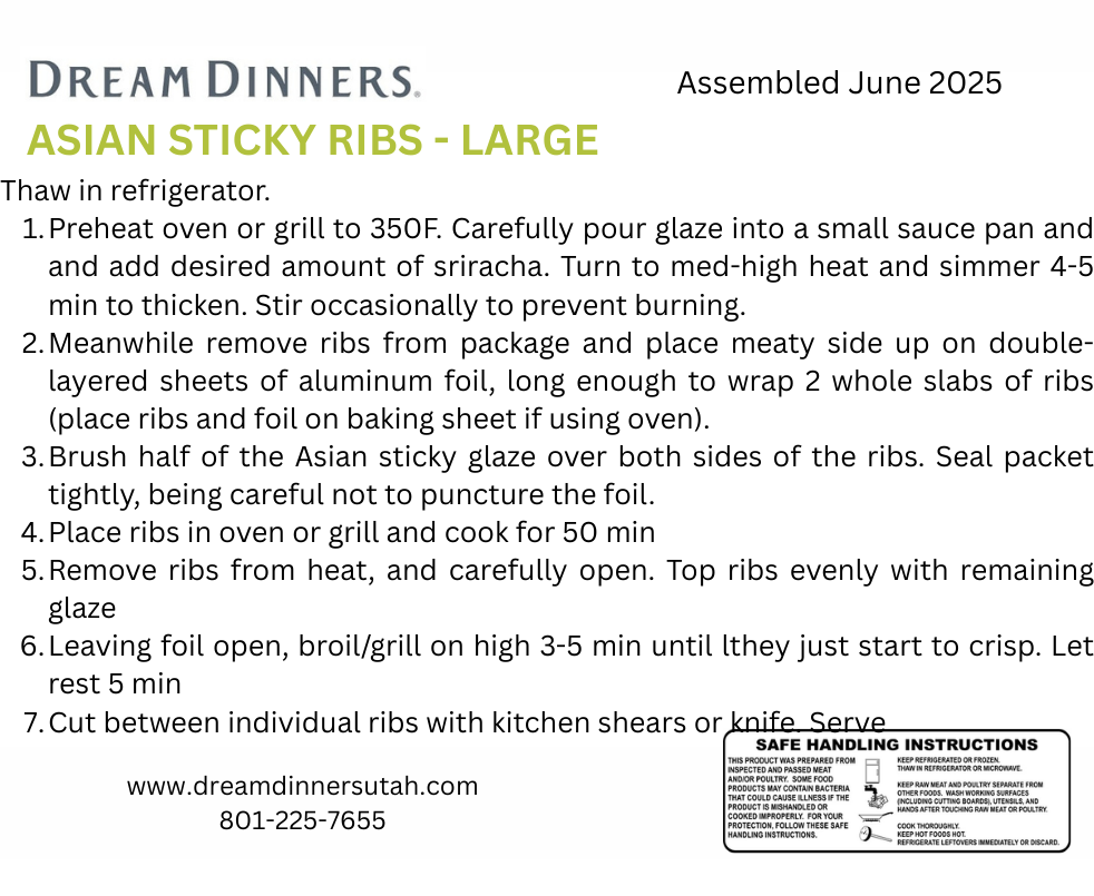Asian Sticky Ribs + SIDE - LARGE