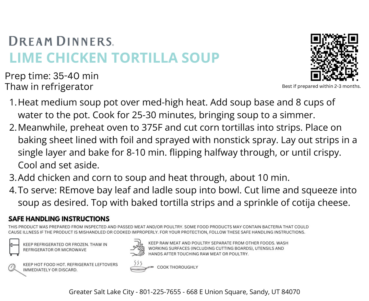 Lime Chicken Tortilla Soup - LARGE