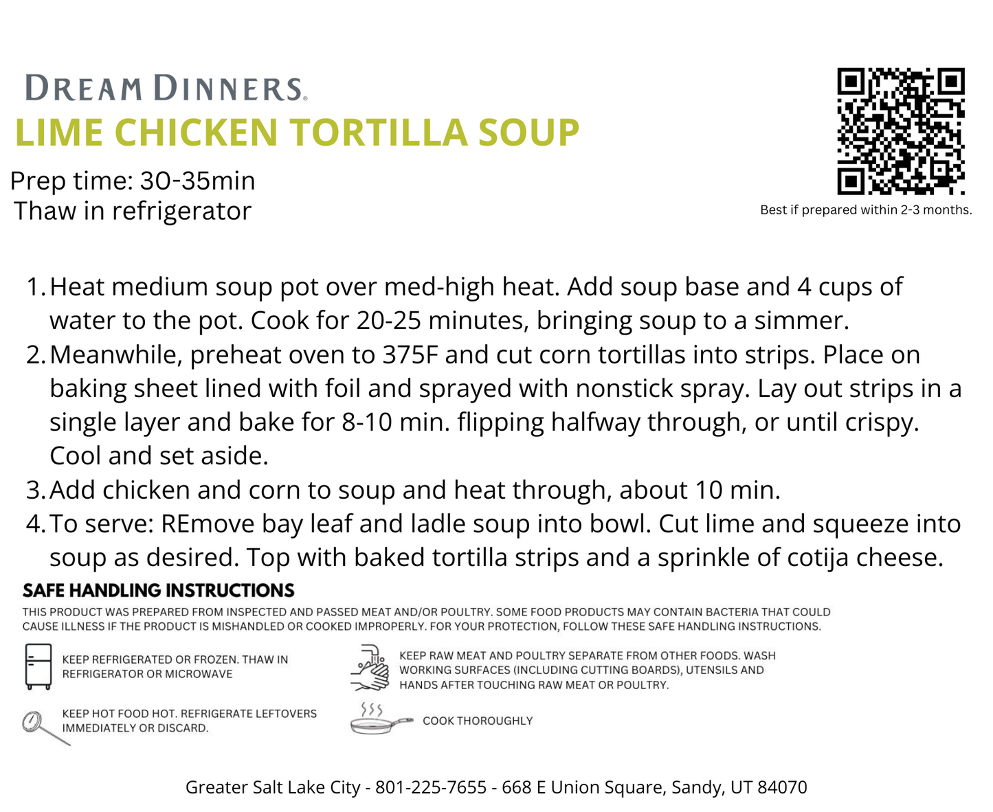 Lime Chicken Tortilla Soup - MEDIUM