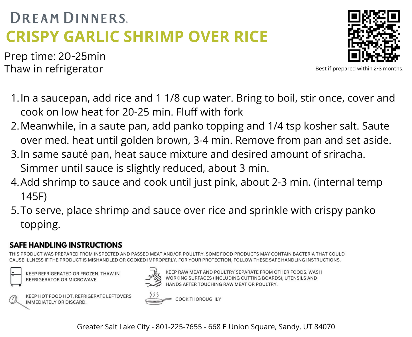 Crispy Garlic Shrimp over Rice - MEDIUM